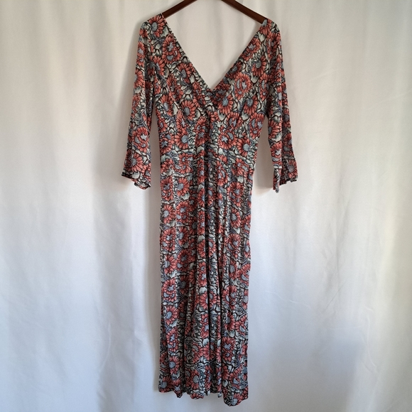 Anokhi Surplice Floral Print Midi Dress - Picture 13 of 13